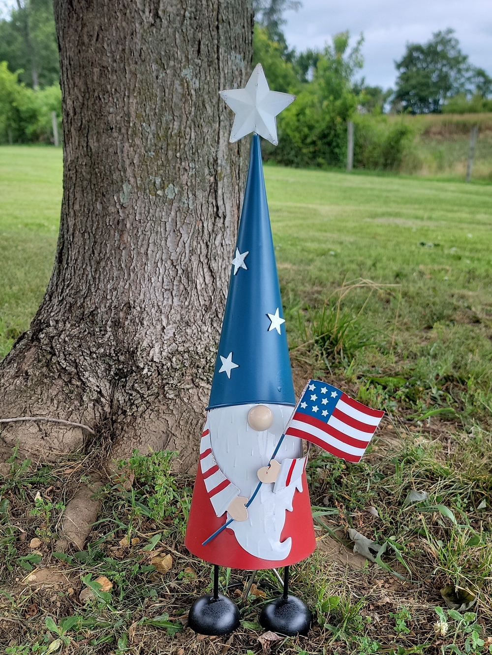 Metal Patriotic Bouncing Gnome